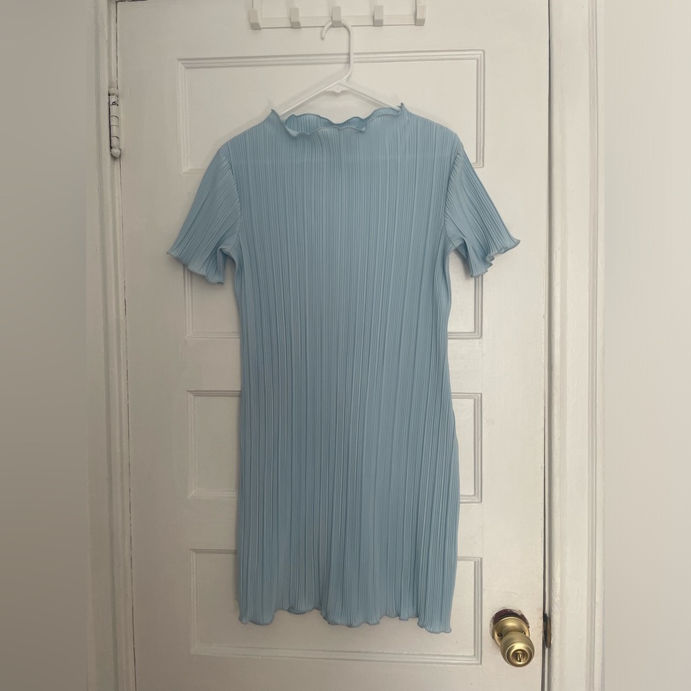 Weekday Light Blue Pleated Mini Dress